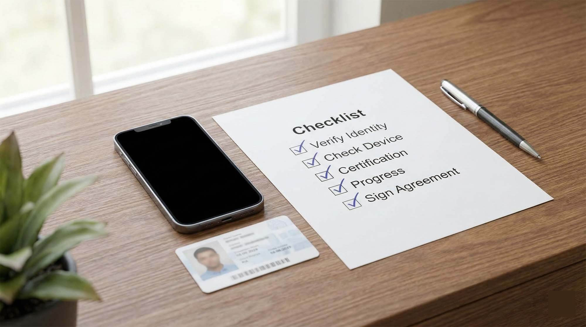 第一次賣二手手機就上手!需攜帶什麼證件?合約還沒到期可以賣嗎? - 第1張圖 賣手機前準備清單與身分證件示意圖